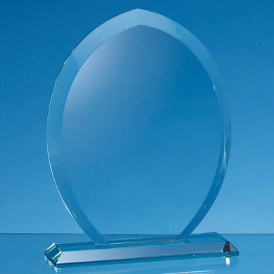 23CM x 18,5CM x 15MM JADE GLASS TEAR DROP AWARD