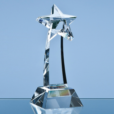 25CM OPTICAL CRYSTAL MOUNTED SHOOTING STAR AWARD