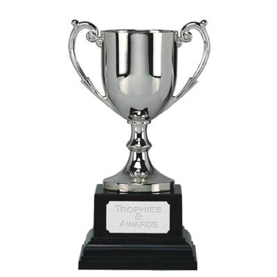 5 INCH CAST SILVER METAL TROPHY AWARD CUP