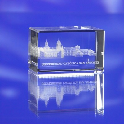 BEVELLED RECTANGULAR GLASS BLOCK - PROMOTIONAL CORPORATE GIFT