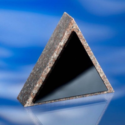 BLACK GLASS AND STONE AWARD TROPHY