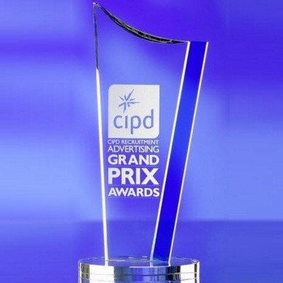 BLUE STRIPE GLASS AWARD TROPHY