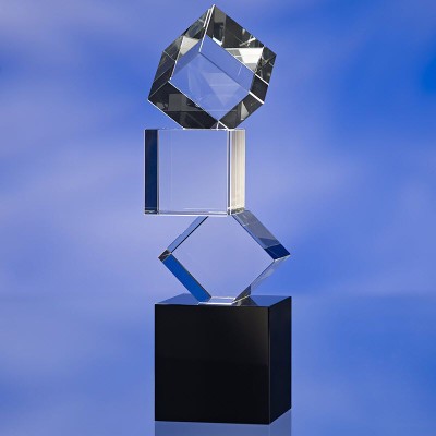 BUILDING BLOCKS GLASS AWARD TROPHY
