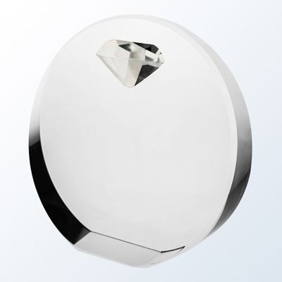 CLEAR DIAMOND CIRCLE OPTICAL CRYSTAL AWARD