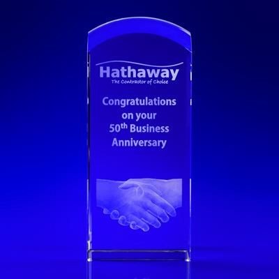 CONGRATULATIONS CRYSTAL GLASS AWARD OR PAPERWEIGHT GIFT IDEA