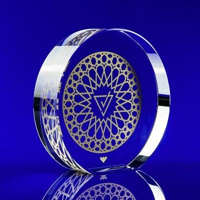 CRYSTAL GLASS EMERGENCY SERVICE PAPERWEIGHT OR AWARD