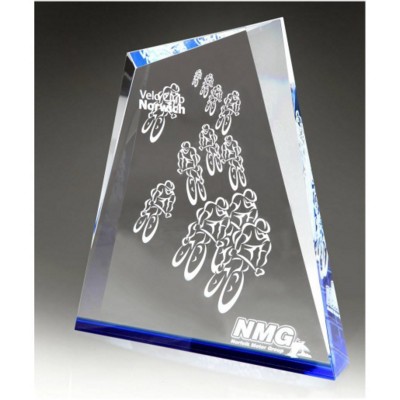 CRYSTAL GLASS SUMMIT PAPERWEIGHT OR AWARD