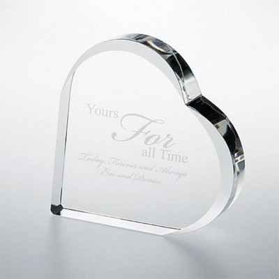 CRYSTAL HEART KEEPSAKE OPTIC CRYSTAL AWARD