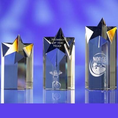 CRYSTAL STAR 1 AWARD TROPHY