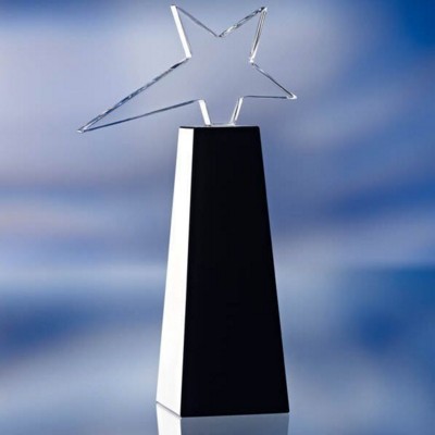 GLASS COLUMN STAR AWARD TROPHY