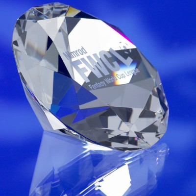 GLASS DIAMOND AWARD TROPHY