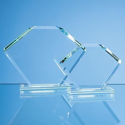 JADE GLASS BEVELLED EDGE CLIPPED SQUARE AWARD