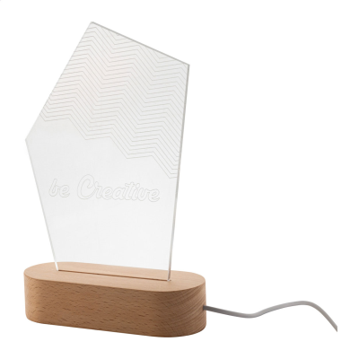 LED LIGHT TROPHY AWARD, PENTAGON in Clear Transparent