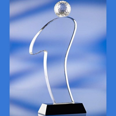 SILHOUETTE GOLF GLASS AWARD TROPHY