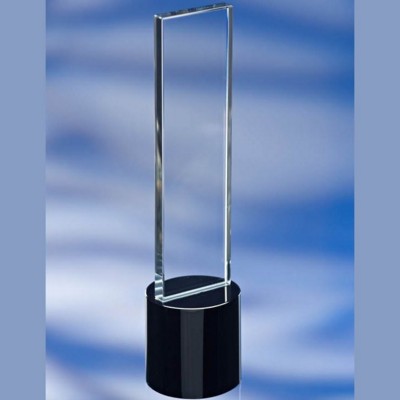 SLIM GLASS AWARD TROPHY with Cylindrical Base