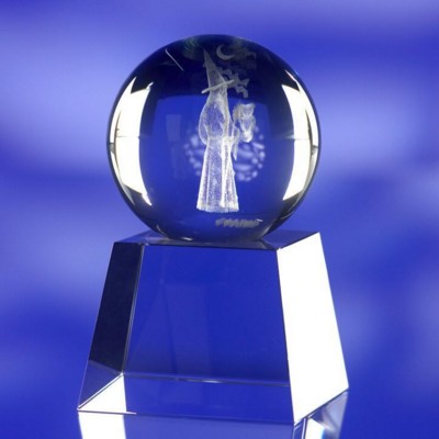 SPHERE ON BASE GLASS AWARD TROPHY