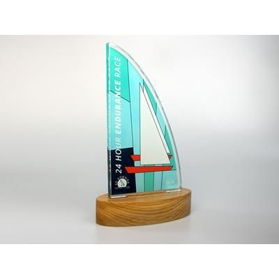 STANDARD SHAPE ACRYLIC AWARD with Plain Wood Base