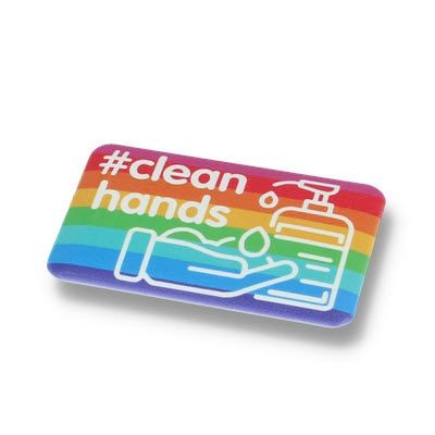 CLEAN HANDS DBASE BADGE – 70MM RECTANGULAR