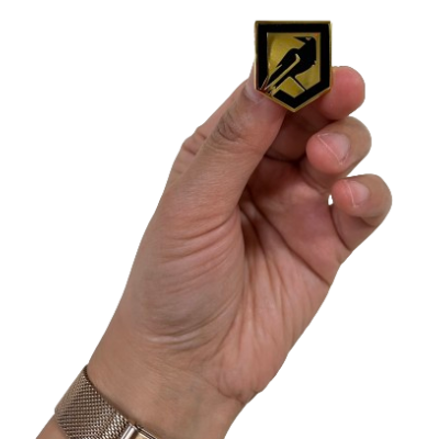 HARD ENAMELLED PIN BADGE in Silver