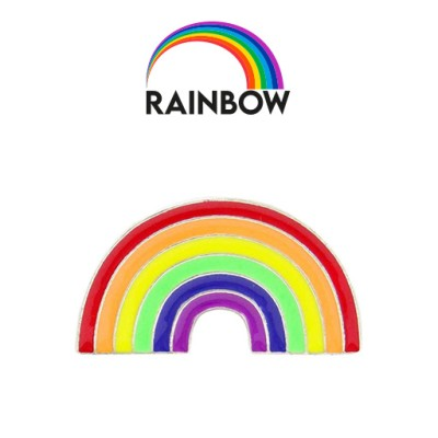 RAINBOW PIN BADGE in Silver, Gold or Bronze