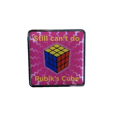SQUARE PIN BADGE with Full Colour Printed Decal (Uk Stock)