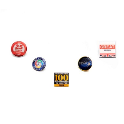 STAINLESS STEEL METAL PRINTED LAPEL PIN BADGE