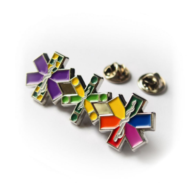 STAMPED IRON SOFT ENAMEL BADGE (60MM)