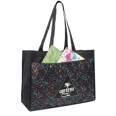 100 GSM DURABLE EXTRA WIDE FULL COLOR SHOPPING GUSSET TOTE BAG (16 INCH X 12 INCH X 6 INCH)