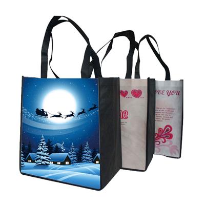 100 GSM FULL COLOR WIDE GROCERY TOTE BAG with 5 Inch Gusset (13 Inch x 13 Inch x 5 Inch)