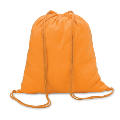 100G COTTON DRAWSTRING BAG in Orange