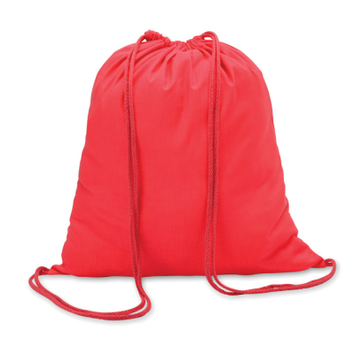 100G COTTON DRAWSTRING BAG in Red