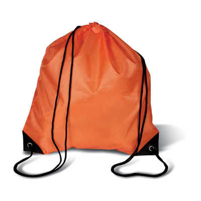 190T POLYESTER DRAWSTRING BAG in Orange