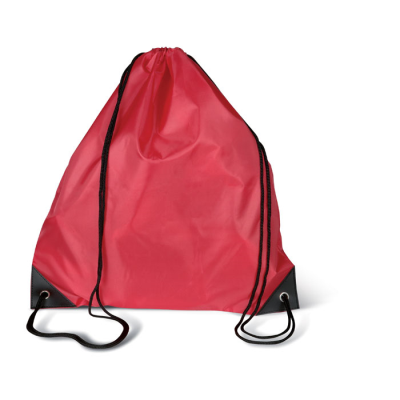 190T POLYESTER DRAWSTRING BAG in Red
