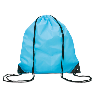 190T POLYESTER DRAWSTRING BAG in Turquoise