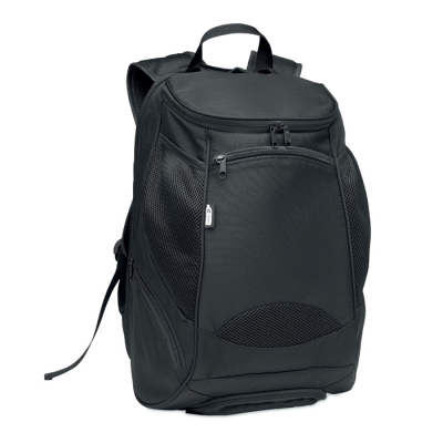 600D RPET SPORTS BACKPACK RUCKSACK in Black