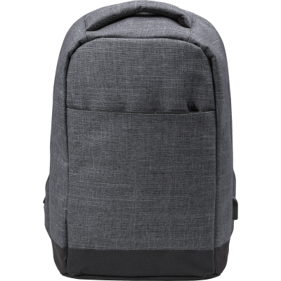 ANTI-THEFT BACKPACK RUCKSACK with USB Port in Anthracite Grey