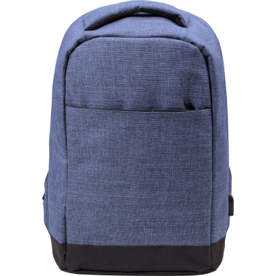 ANTI-THEFT BACKPACK RUCKSACK with USB Port in Blue