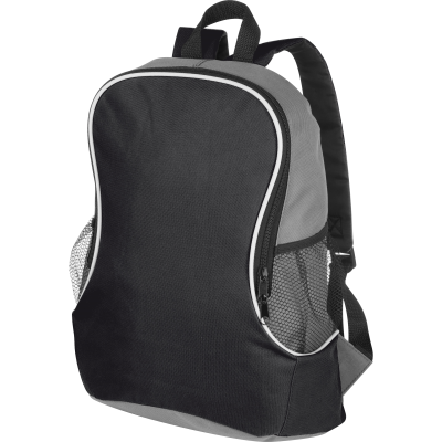 BACKPACK RUCKSACK with Side Compartments in Black 