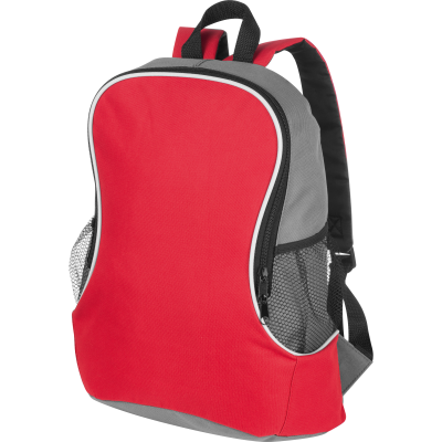 BACKPACK RUCKSACK with Side Compartments in Red 