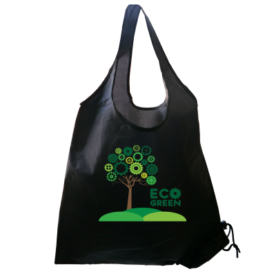 BLACK POLYESTER FOLDING BAG in a Bag