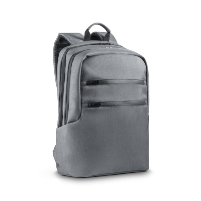 BROOKLYN WATERPROOF 2 TONE NYLON 15 LAPTOP BACKPACK RUCKSACK in Pale Grey