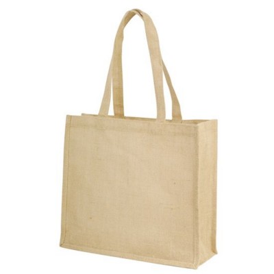 CALCUTTA LONG HANDLED NATURAL JUTE SHOPPER TOTE BAG