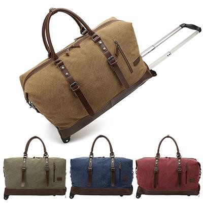 CANVAS DUFFLE WEEKEND BAG with Wheels