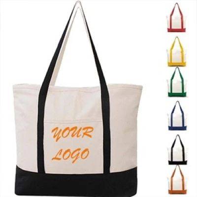 CANVAS TOTE BAG with an External Pocket