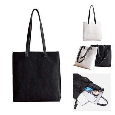 CANVAS TOTE with Leather Handles