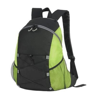 CHESTER BACKPACK RUCKSACK in Black & Lime Green