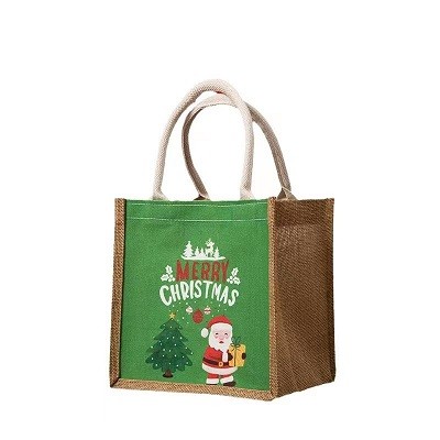 CHRISTMAS JUTE TOTE BAG