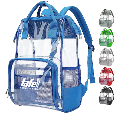 CLEAR TRANSPARENT BAG - PREMIUM HEAVY DUTY TRANSPARENT PVC BACKPACK RUCKSACK