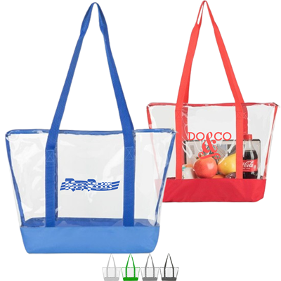 CLEAR TRANSPARENT BAG - TRANSPARENT PVC FASHION TOTE BAG STADIUM APPROVED SHOULDER HANDBAG