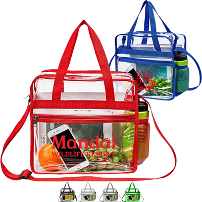 CLEAR TRANSPARENT BAG - WATERPROOF TRANSPARENT PVC TRAVEL SHOPPER TOTE BAG
